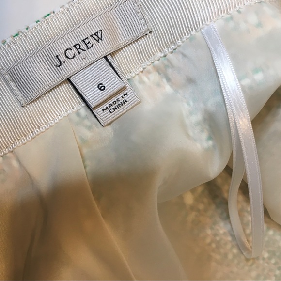 J Crew Cream Glimmer Tweed Mini Skirt 40075 sz 6 - Picture 4 of 8